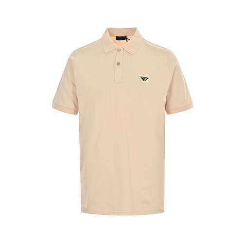 PRD/Prada 24ss apricot triangle logo Polo short sleeves