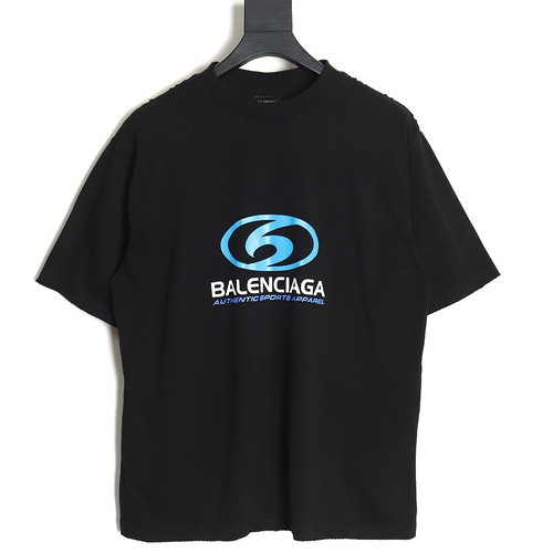 BLCG Balenciaga 24SS wave printed short-sleeved T-shirt