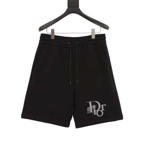 CD hem embroidered lettering shorts