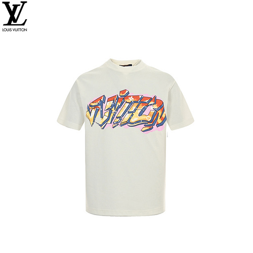 LV/Louis Vuitton flame letter print short-sleeved T-shirt