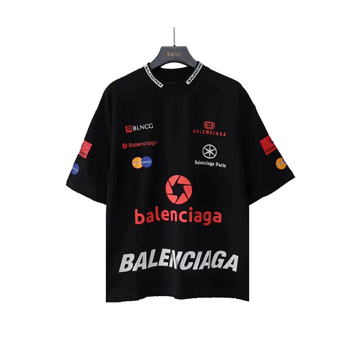 Balenciaga BLCG full logo racing suit short-sleeved shirt