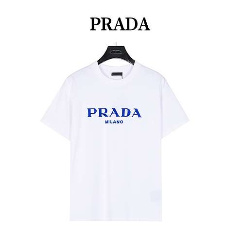 PRDPrada 24ss logo lettera floccata a maniche corte