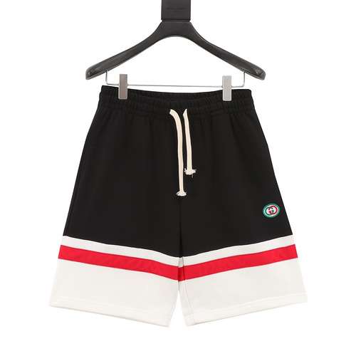 G striped patchwork double G embroidered shorts