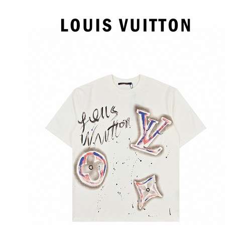 LVLouis Vuitton 24ss T-shirt a maniche corte con stampa presbite splashink sfumata