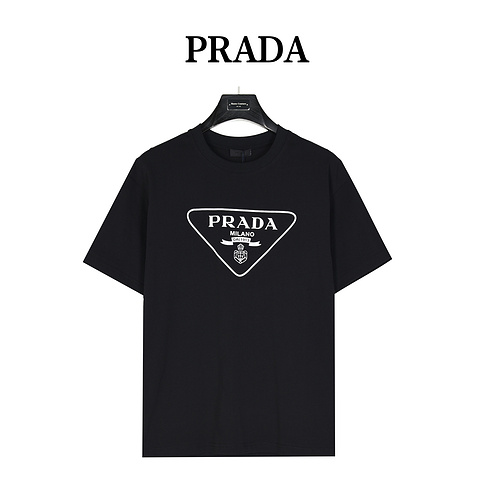 PRD/Prada 24ss triangle logo letter printed short-sleeved T-shirt
