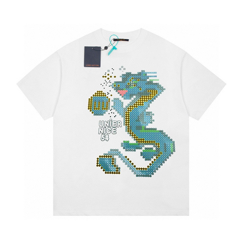 LV/Louis Vuitton 24SS Year of the Dragon Limited Edition Mosaic Little Green Dragon Short Sleeve T-s