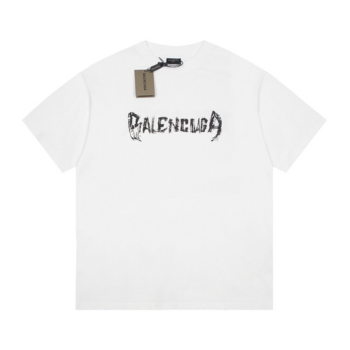 BLCG Balenciaga front and back creative letter short sleeves white