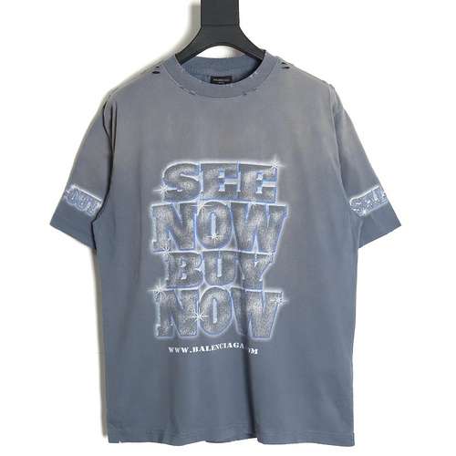 BLCG Balenciaga 24SS diamond letter print short-sleeved T-shirt