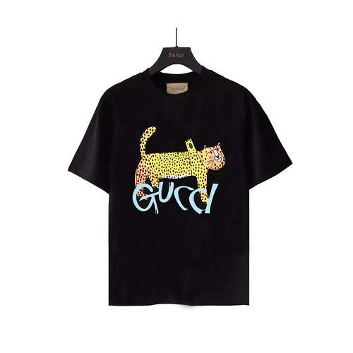 GC Gucci 24SS Rich Leopard Short Sleeve T-Shirt