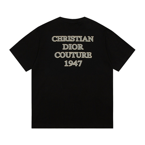 CD Dior New Foam Letter English Short Sleeve Black