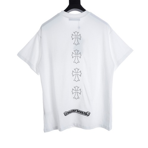 CH Sanskrit embroidered logo silver thread embroidered short-sleeved T-shirt