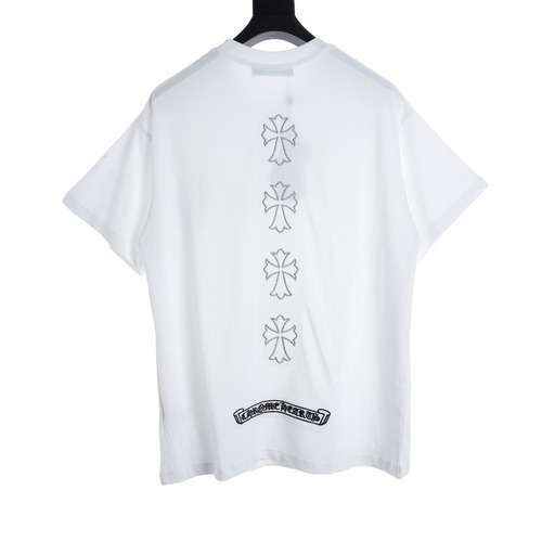 CH Sanskrit embroidered logo silver thread embroidered short-sleeved T-shirt