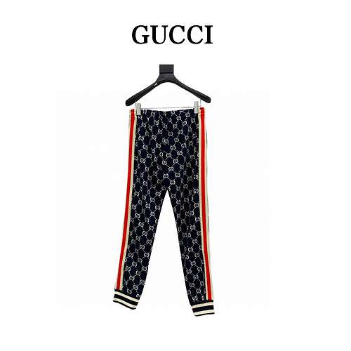 Pantaloni GCGucci classici jacquard con LOGO stampato all over