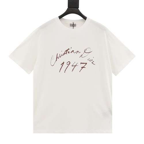 CD cursive 1947 printed short-sleeved T-shirt