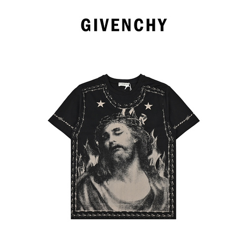 GVC/Givenchy Jesus printed round neck T-shirt