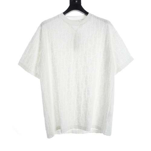 T-shirt a maniche corte in spugna jacquard con CD