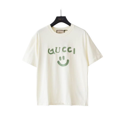 GC Gucci logo smiley print short-sleeved T-shirt