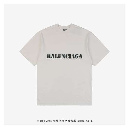 ◇Blcg 24ss uppercase blurred letter short sleeves