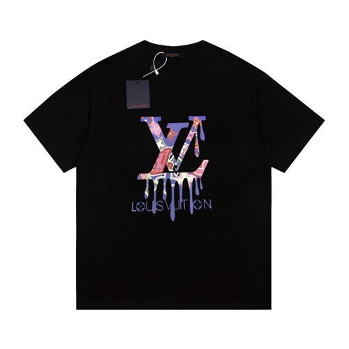 LV Louis Vuitton 24ss dissolved three-dimensional letters short-sleeved T-shirt