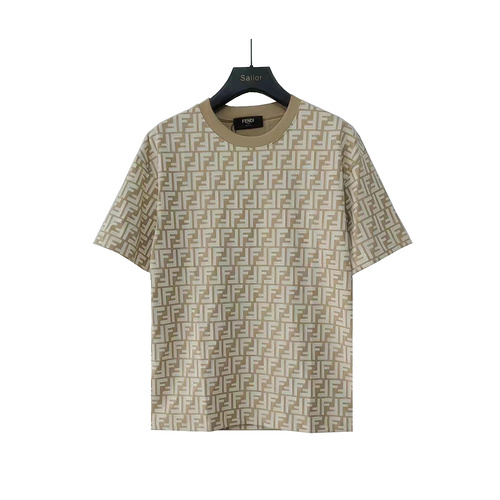 FD Fendi 2024 early spring new all-over printed round neck T-shirt