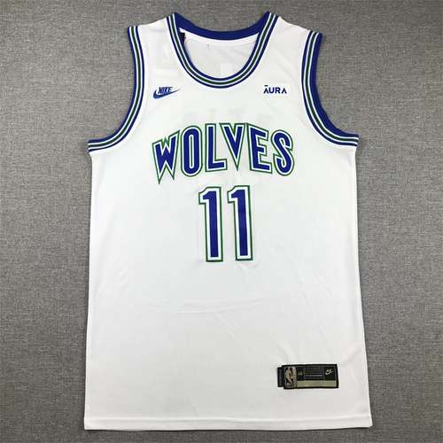 Timberwolves No 11 Naz Reed Classico retrò bianco