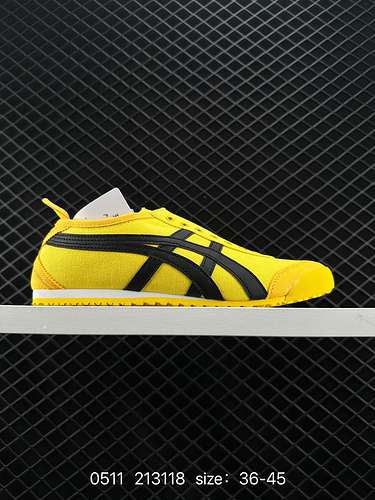 9 Onitsuka Tiger Canvas Slipon quotCanvas Bruce Lee Yellow Blackquot Articolo n. 83A7467 Taglia 36 3