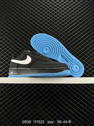 Nike Air Force Low 7 Air Force One scarpe sportive casual basse nere e blu Codice articolo CW78 Tagl