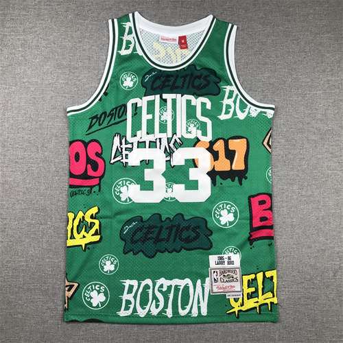 Celtics No 33 Bird Graffiti Versione Rossa