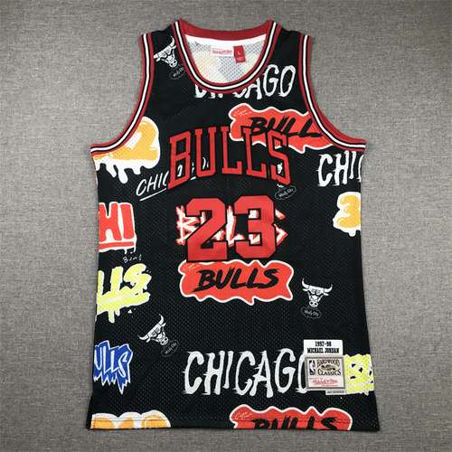 Bulls No 23 Jordan Graffiti Edition Nero