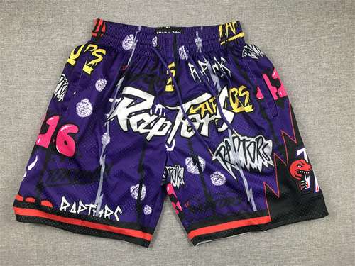 Pantaloni con tasca Raptors con cerniera Graffiti viola