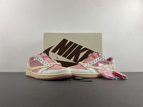 True label R Jordandan 1a generazione Travis Scott x Air Jordan 1 Low OG bianco rosa sottosquadro ba