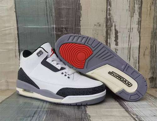 Scarpe da uomo JORDAN 3 bianche grigie 4047