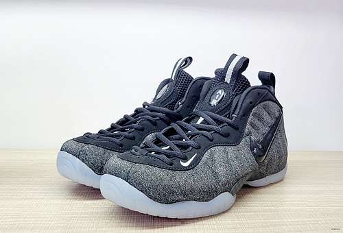 Nike Air Foamposite Pro Fleece GS schiuma di lana spray nero grigio