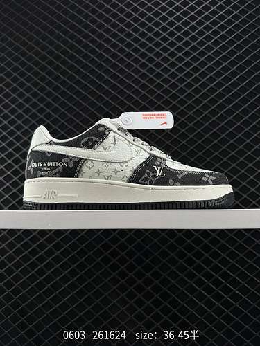 2️NK Air Force 7 LV8 Low quotKhakiBeigeLV Monogramquot Air Force One classiche versatili scarpe da g