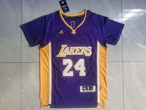 Maglia a maniche corte viola Adidas Lakers 24 Kobe Bryant