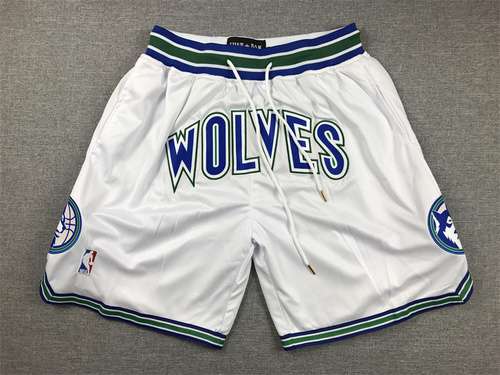 Pantaloni con tasche Justdon Timberwolves classici pantaloni da basket bianchi