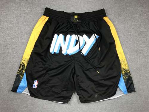 Pantaloncini da basket Justdon 2024 Pantaloncini neri Pacers