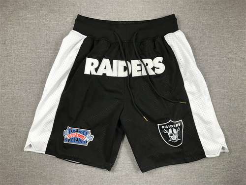 Pantaloni da basket justdonjustdon Pantaloncini neri della squadra di football NFL Raiders