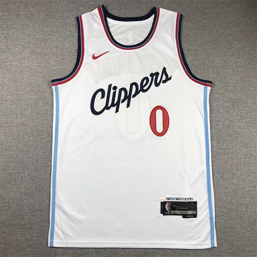 20242025 nuova stagione Clippers No 0 Westbrook bianco