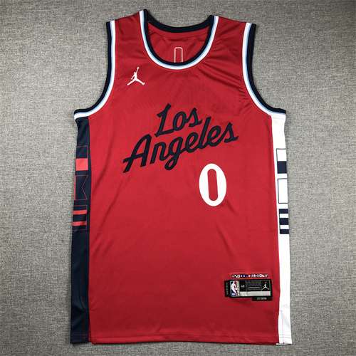 20242025 Clippers No 0 Westbrook Nuovo Rosso