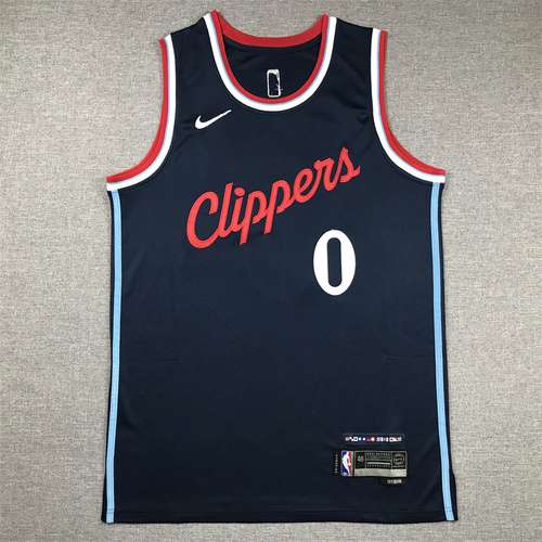 20242025 nuova stagione Clippers No 0 Westbrook Blu scuro