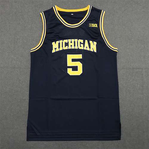 Jalen Rose Università del Michigan n. 5 Blu scuro