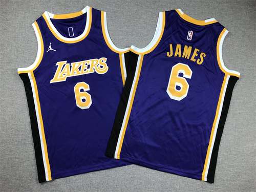 Abbigliamento per bambini Lakers No 6 James girocollo viola