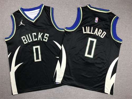 Abbigliamento per bambini Bucks No 0 Lillard Annuncio Edition Nero