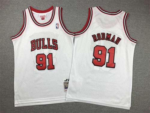 Abbigliamento per bambini Bulls No 91 Rodman White