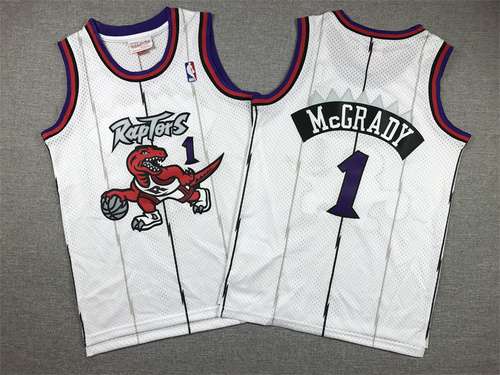 Abbigliamento per bambini Raptors No 1 Tracy McGrady White Dragon