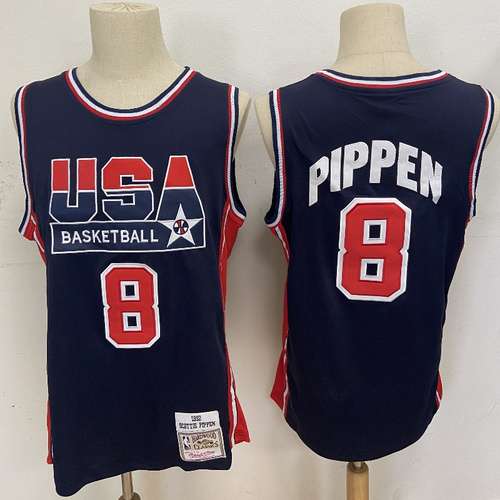 Replica del Dream Team dei Giochi Olimpici USA del 1992 n. 8 Pippen Blue