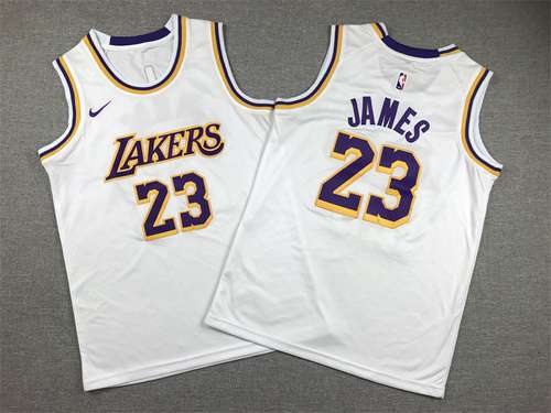 Abbigliamento per bambini Lakers No 23 James White Girocollo