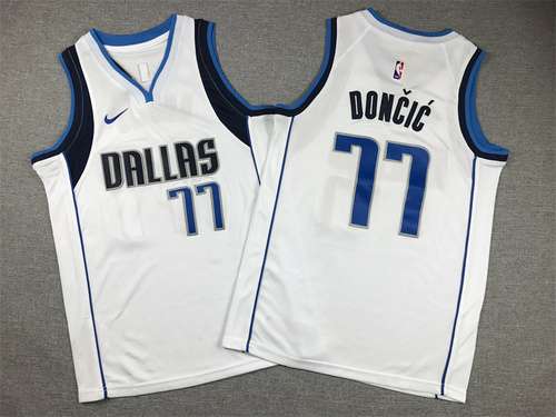 Abbigliamento per bambini Mavericks No 77 Doncic White