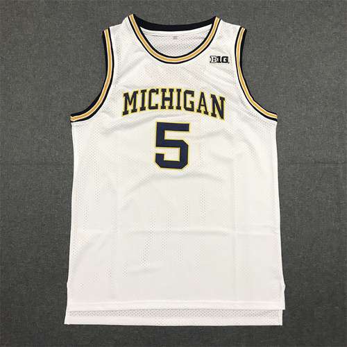 Jalen Rose Università del Michigan n. 5 Bianco